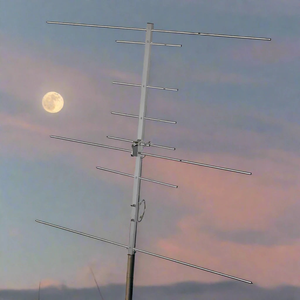 Silver television antenna.