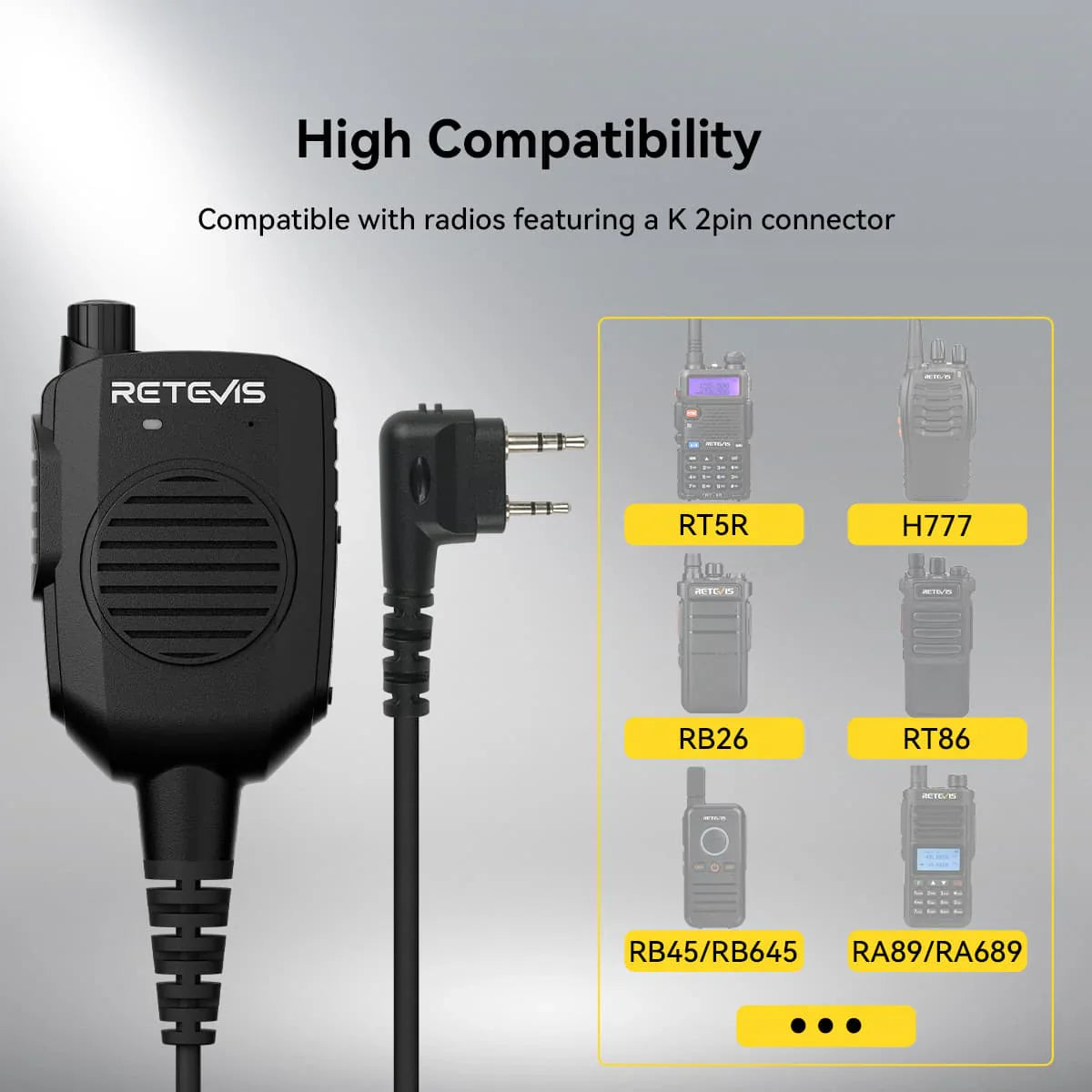 Black speaker microphone with K 2pin connector.