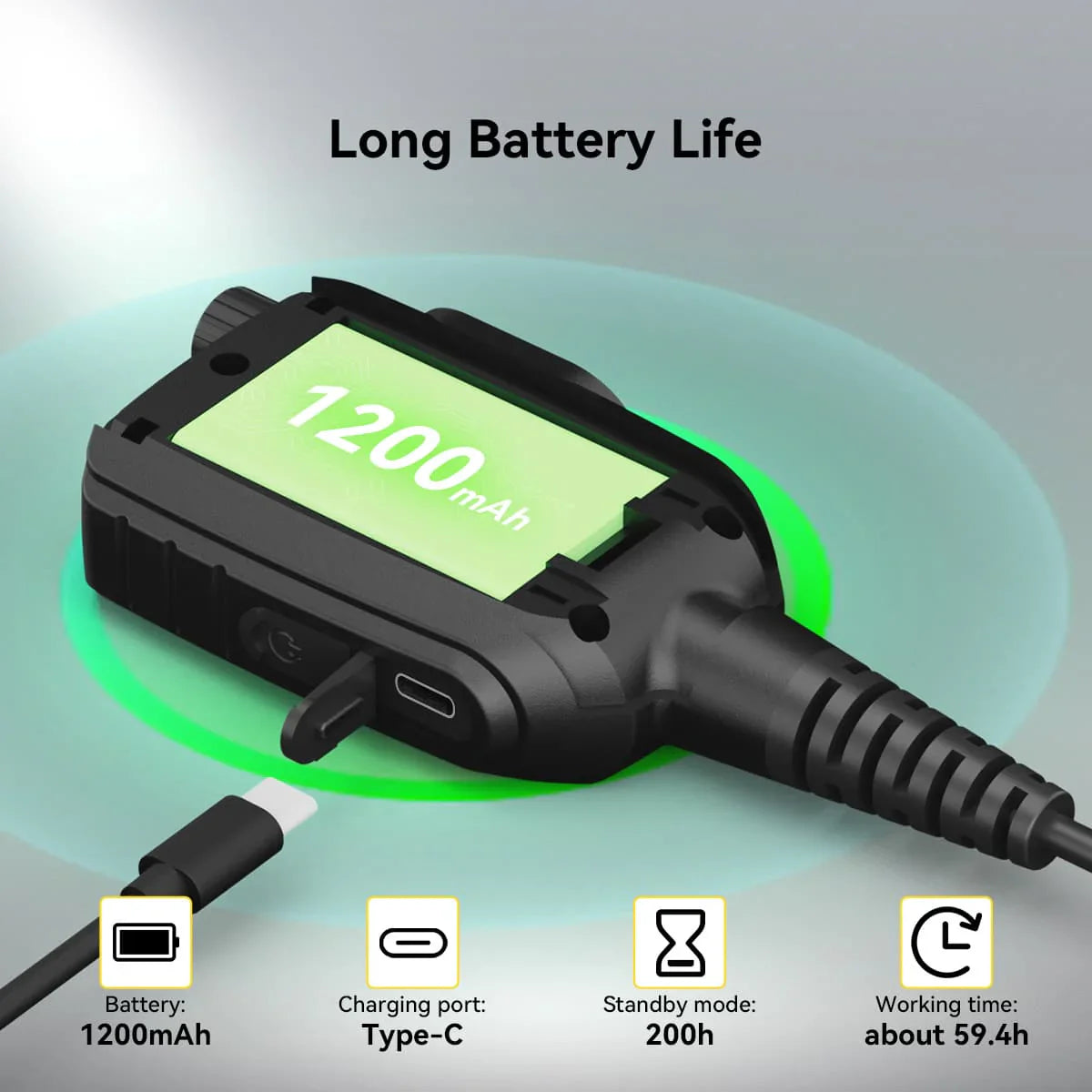 Black body camera with long battery life.