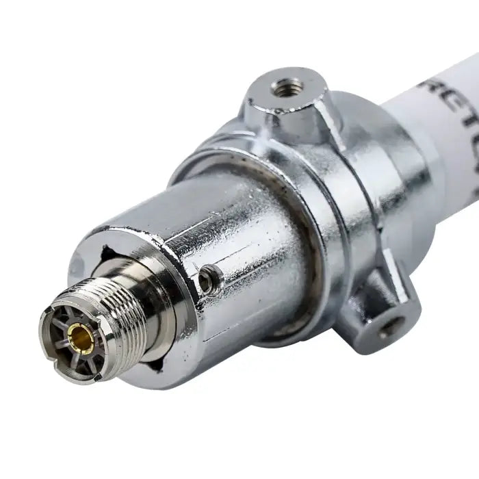 Shiny metal coaxial connector.