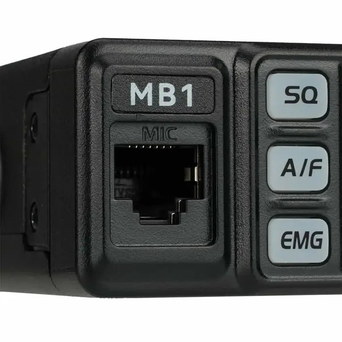 Black radio transceiver interface.