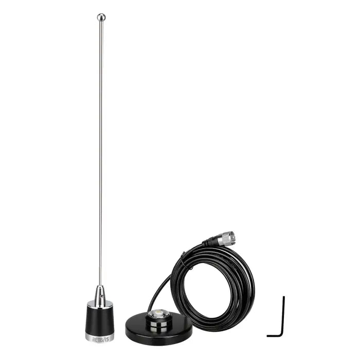 Magnetic mount CB antenna with cable.