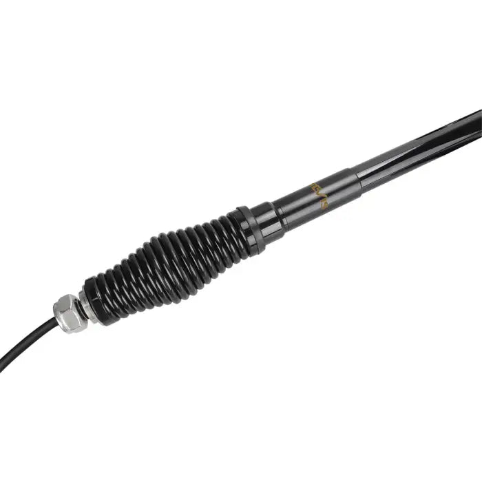 Black antenna with coiled base.