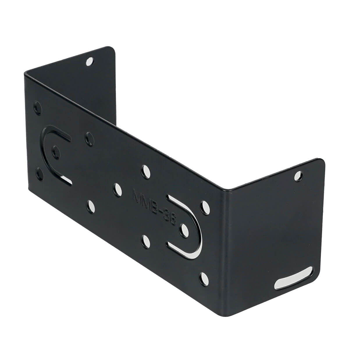 Black metal mounting bracket.