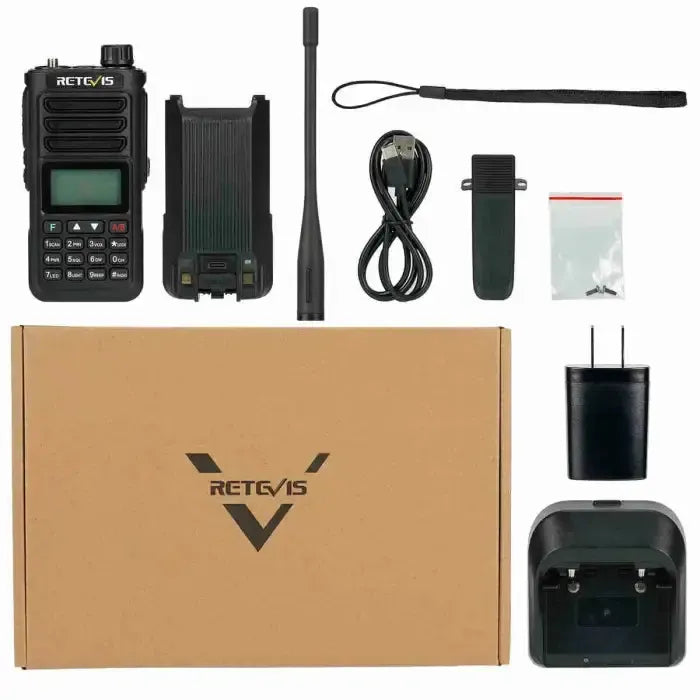 Two-way radio and accessories.