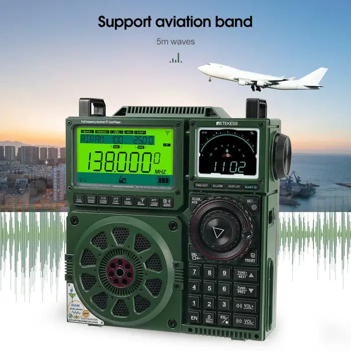 Green aviation band radio.