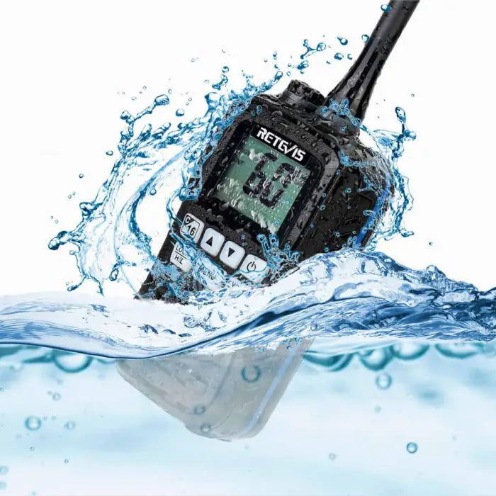 Waterproof black walkie-talkie.