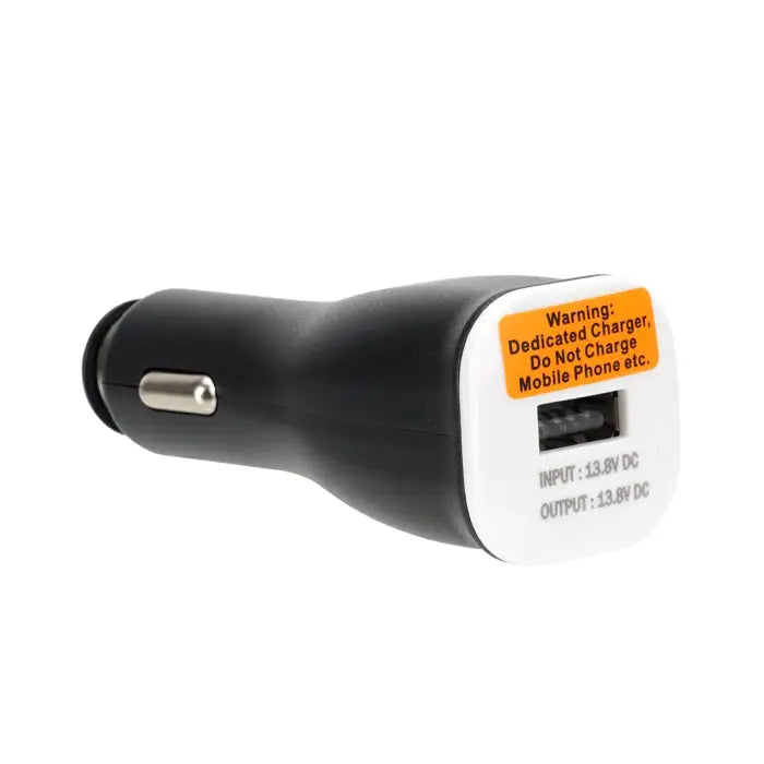 Black and white car charger.