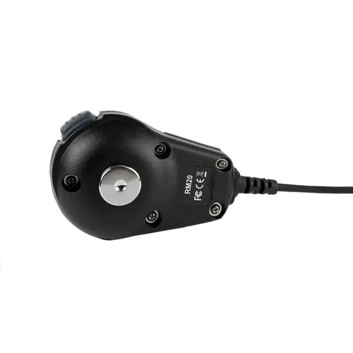 Black remote control with cable.