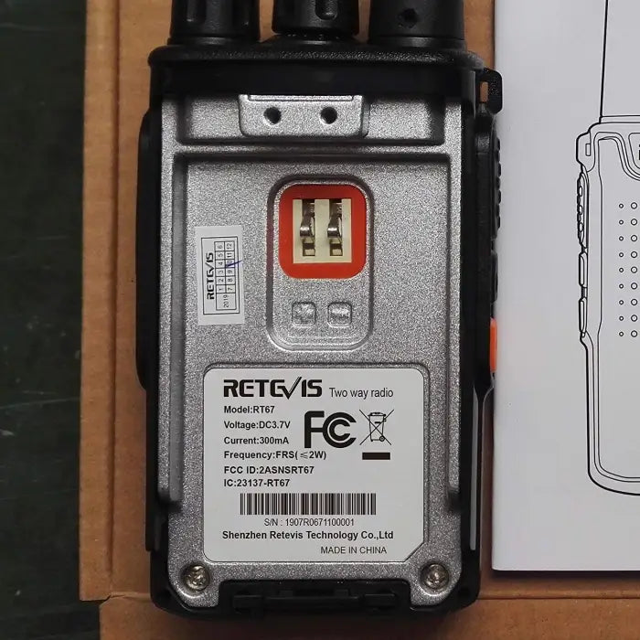 Retevis RT67 Extended Runtime GMRS License Free Walkie