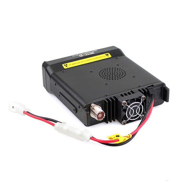 Black mobile two-way radio.