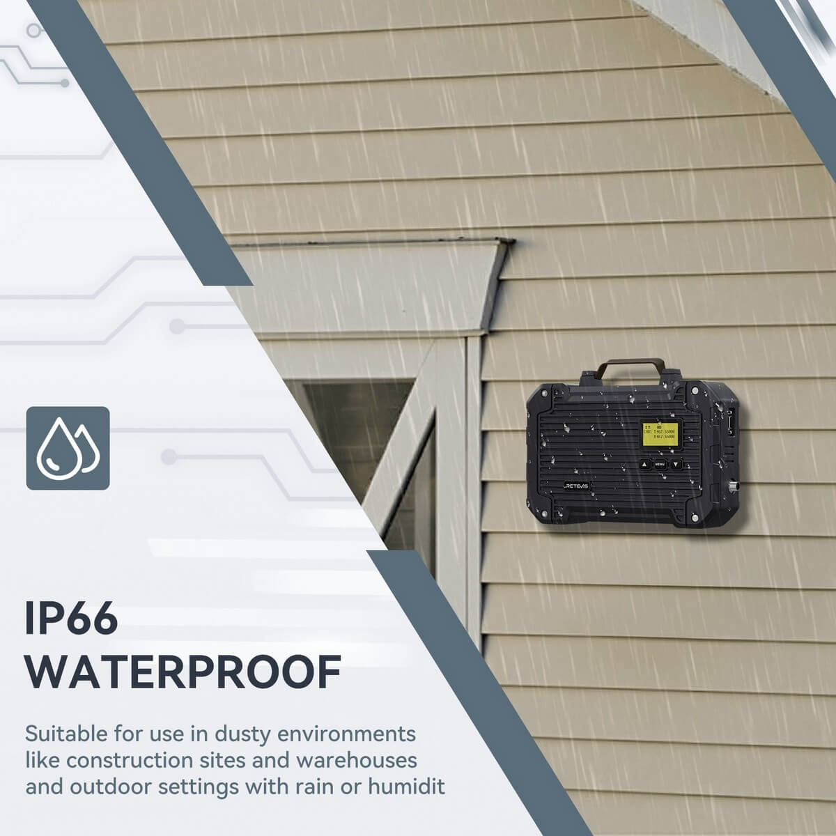 Waterproof black toolbox.