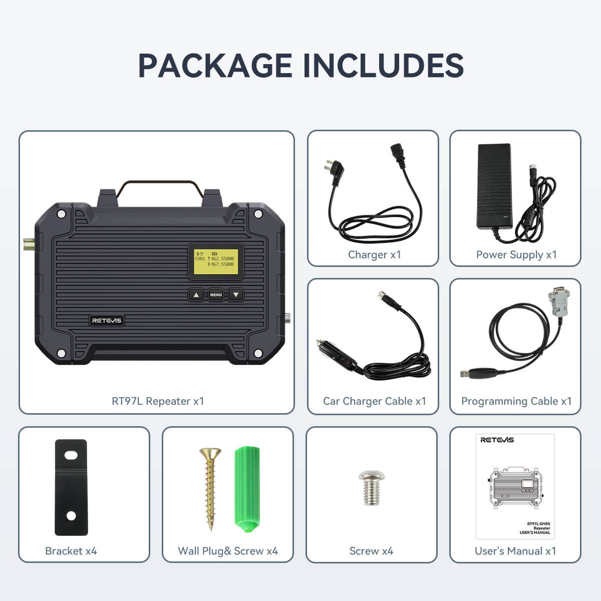 Repeater package contents.