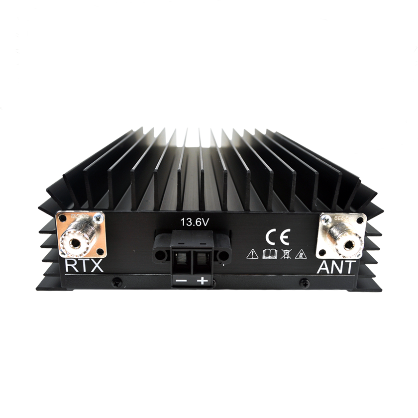 Black heat-sinked electronic device.