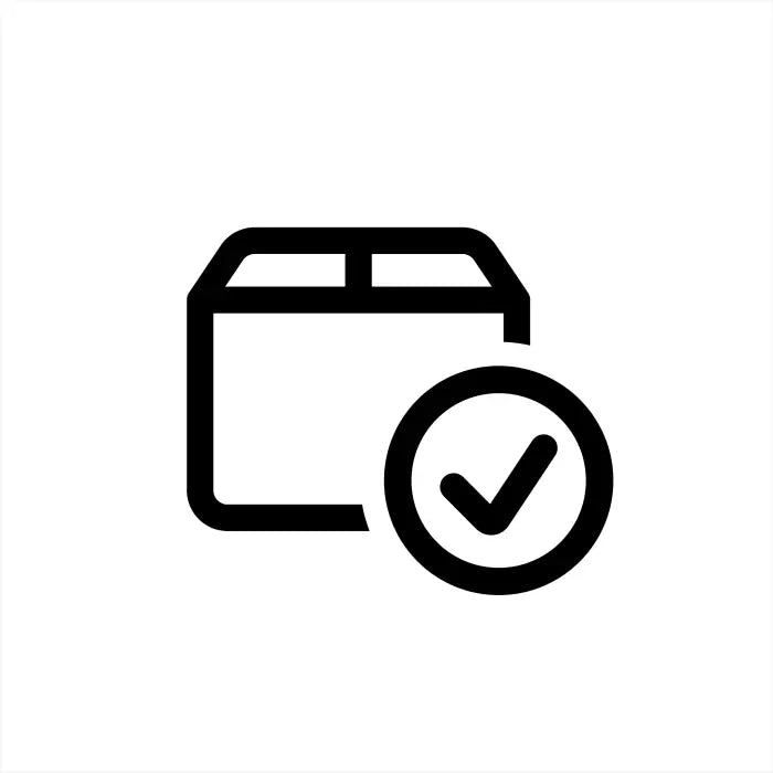 Box with checkmark.