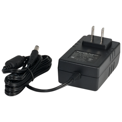 Black AC adapter with attached cord.