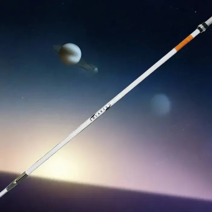 White pole with orange band.