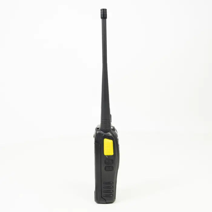 Black walkie-talkie with antenna.