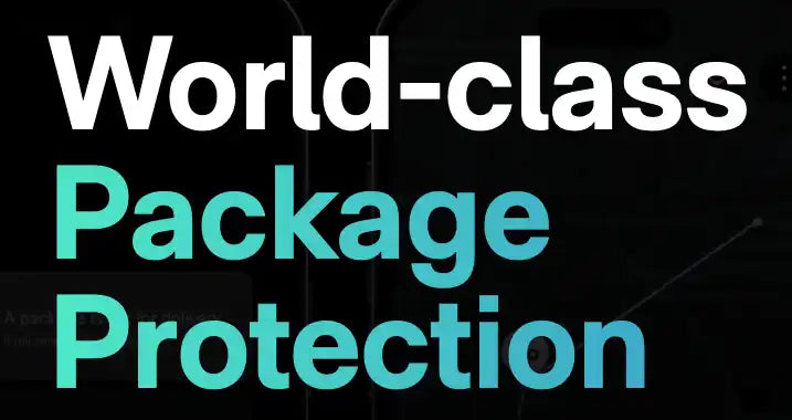 Text advertising ’World-class Package Protection’.