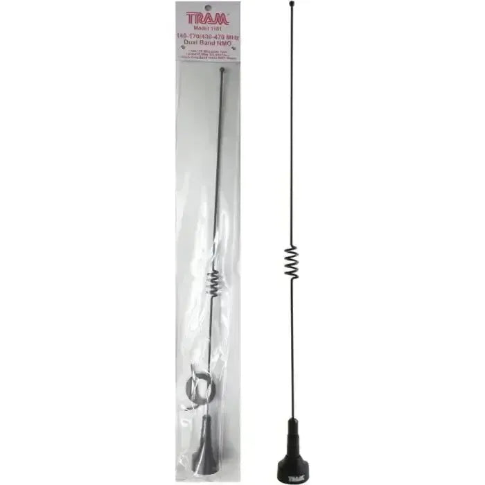 Black dual-band mobile antenna.
