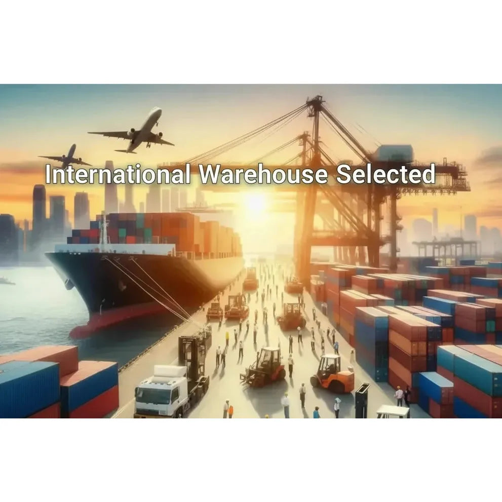 A bustling port with a cargo ship, cranes, containers, and workers.