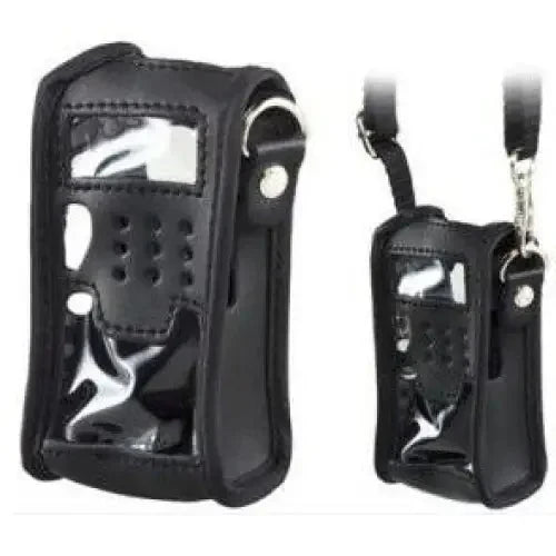 Black leather radio holster.