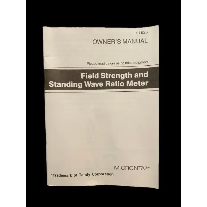 Micronta field strength meter owner’s manual.