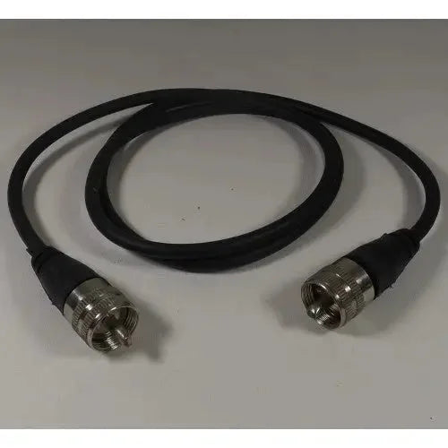 Black cable with coaxial connectors.