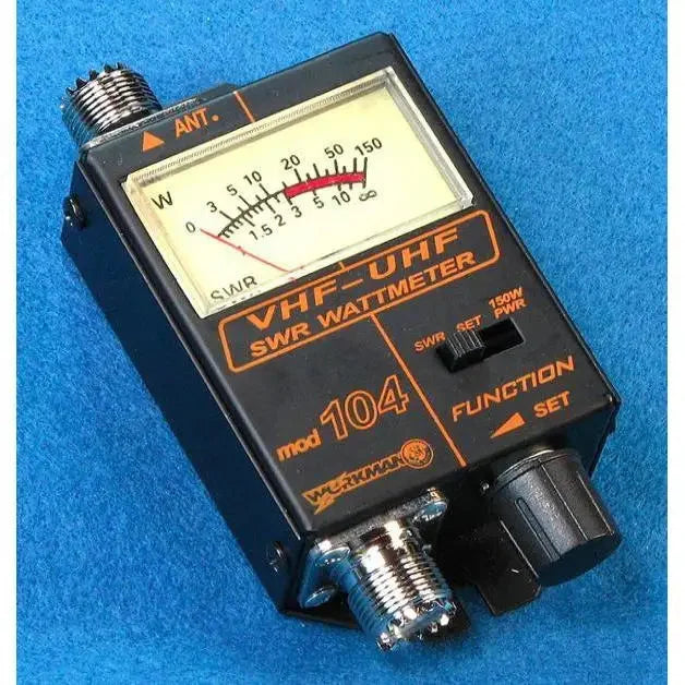 Black VHF-UHF SWR wattmeter.