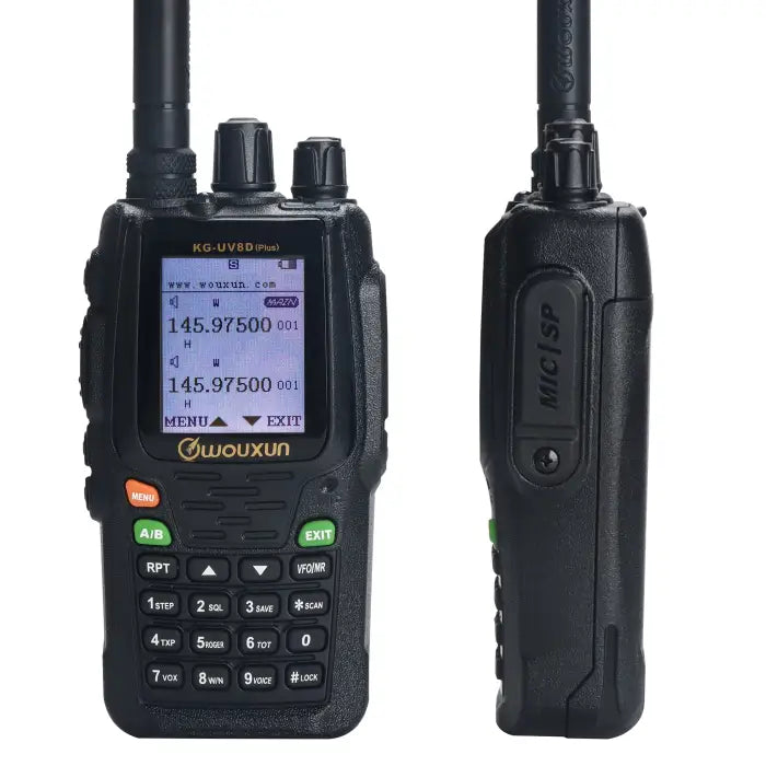 Black two-way radio.
