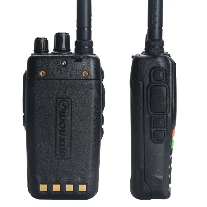 Two black walkie-talkies.