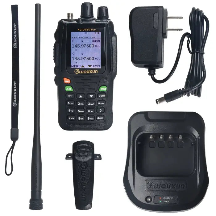 Two-way radio and accessories.
