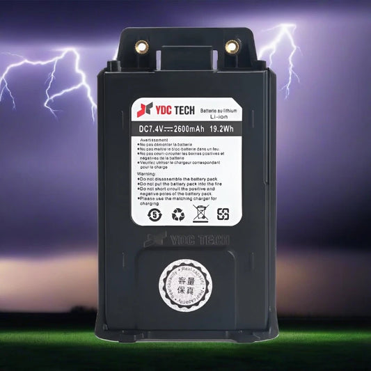 Black YDC Tech Li-ion 7.4V 2600mAh 19.2Wh battery pack.