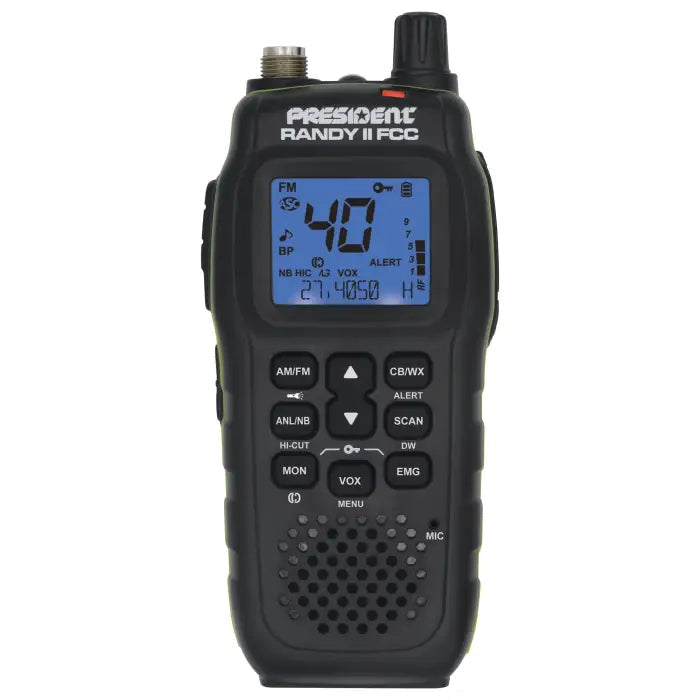 President Randy II FCC portable handheld CB radio with roger beep and digital display