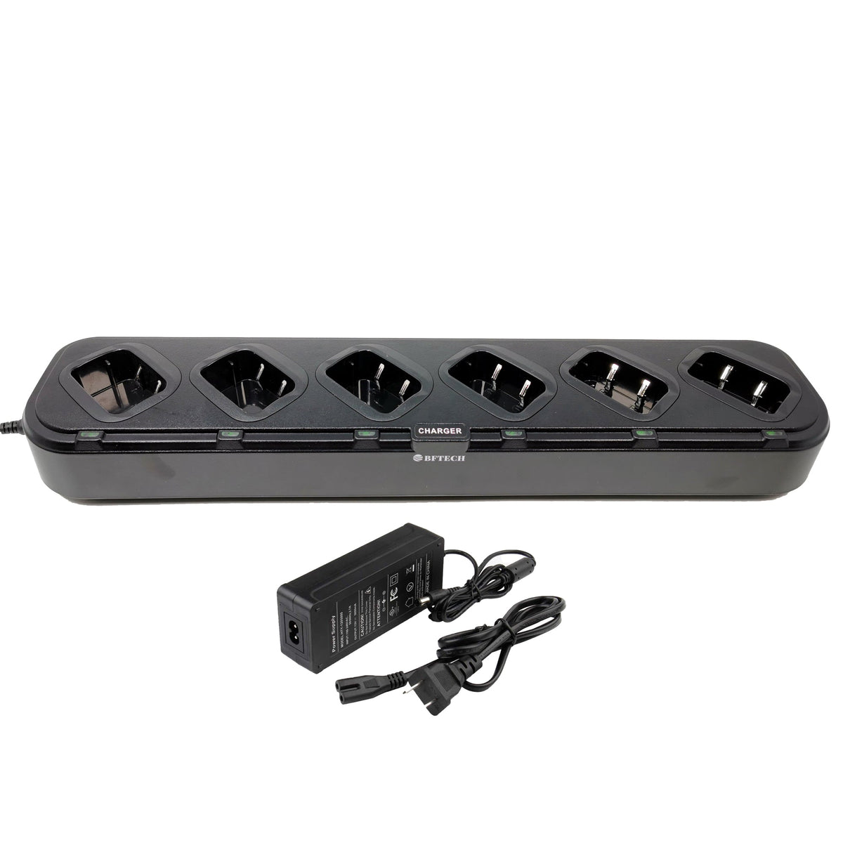 BF-TECH CA DC-8-6 6-Way Multi-Unit Rapid Gang Charger for UV-82 Series & BL-8 Batteries