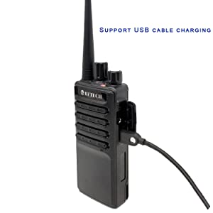 Black BF-V8S walkie talkie with charging cable for business communication