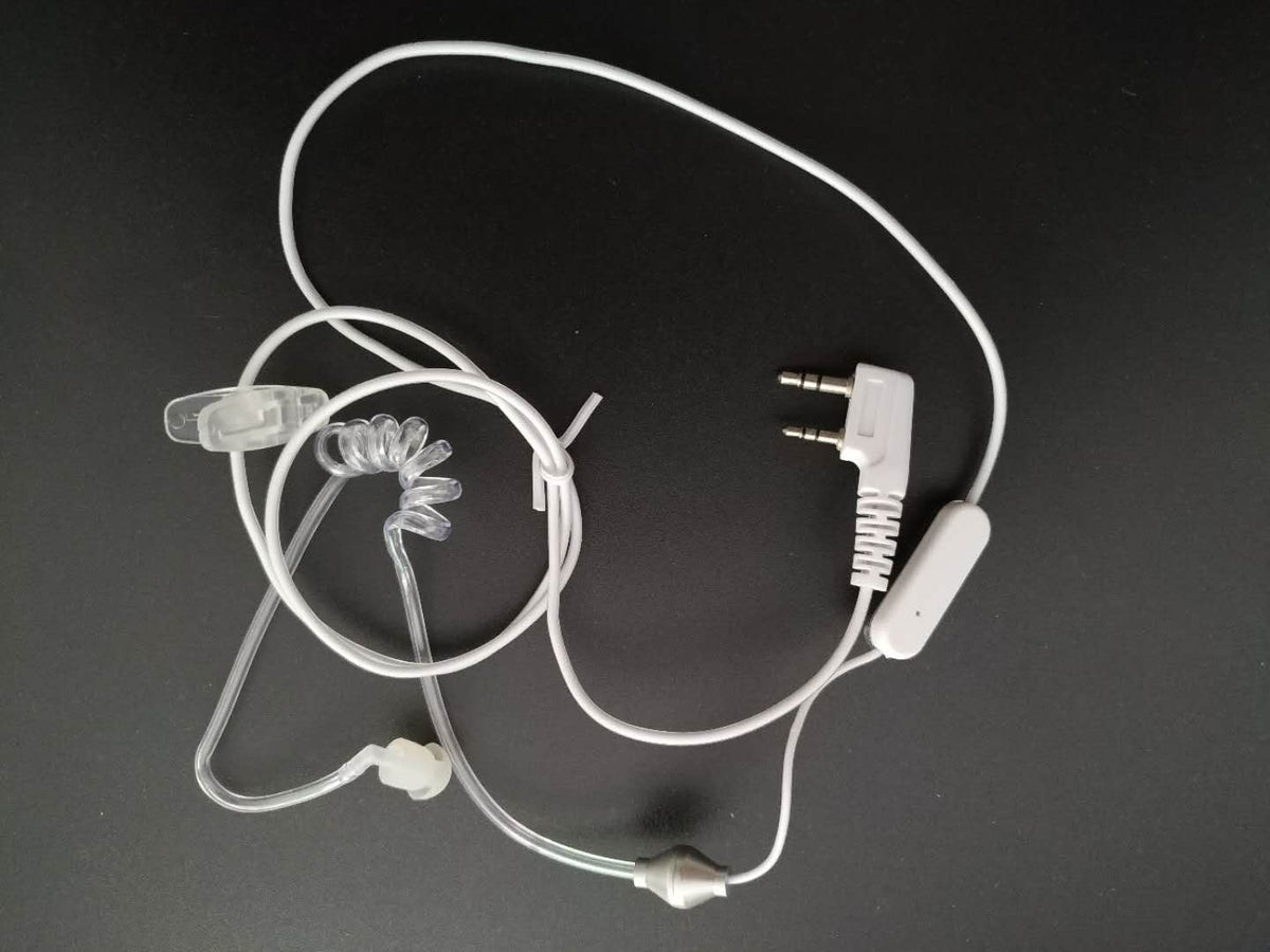 BF-TECH CA K1 2-Pin Covert Acoustic Tube Surveillance Earpiece Headset with Inline PTT Mic
