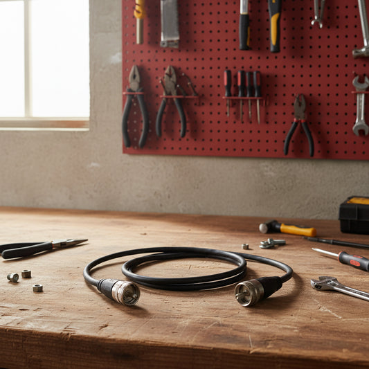 Black coaxial cable with pl259 metal connectors