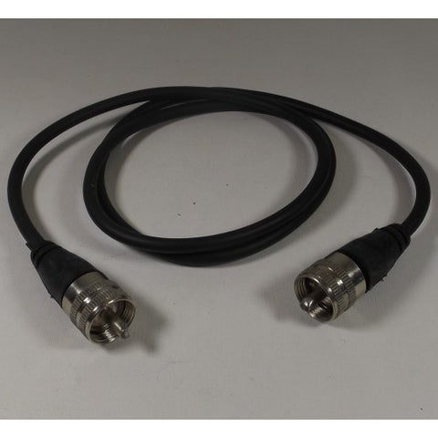 Black cable with metal connectors for Workman Electronics MOD 104 VHF/UHF Watt Meter.