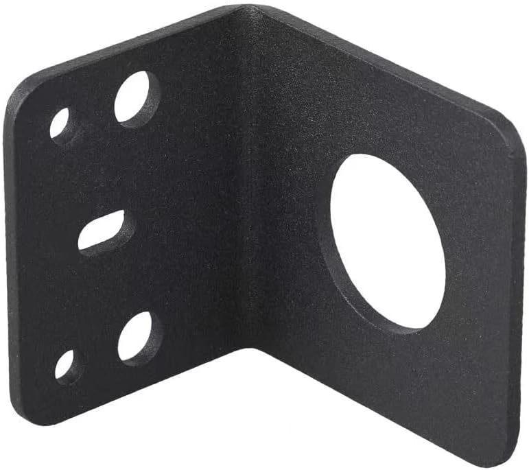 Heavy-Duty 3/4" Hole Steel Right-Angle L-Bracket Antenna Mount - Black