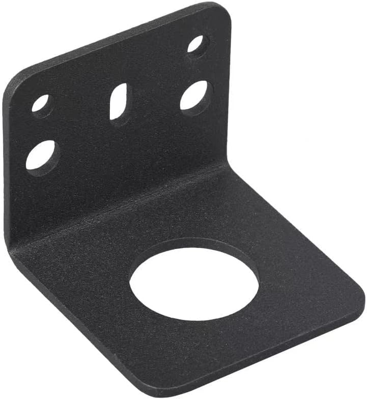 Heavy-Duty 3/4" Hole Steel Right-Angle L-Bracket Antenna Mount - Black