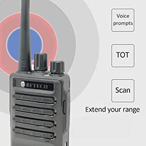 Black BF-TECH BF-V8S walkie talkie with antenna and knobs for business communication