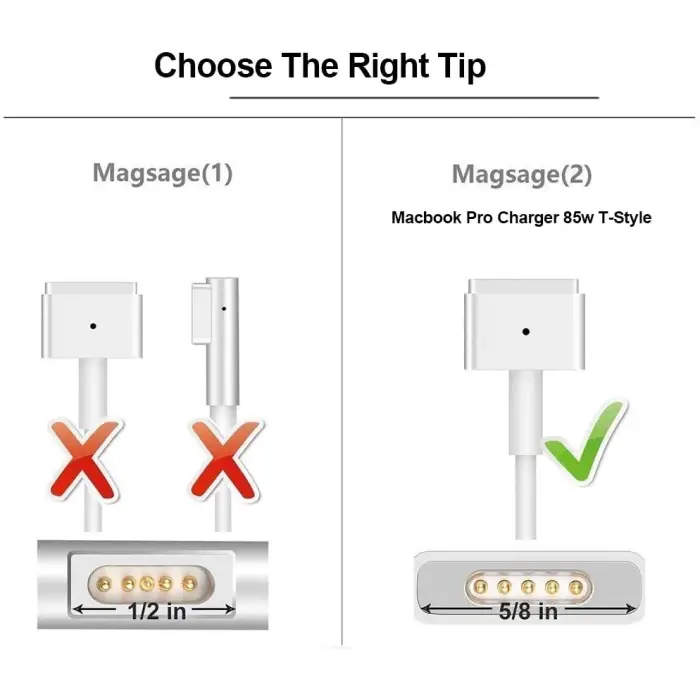 60w magsafe 2 t-tip ac replacement charger adapter