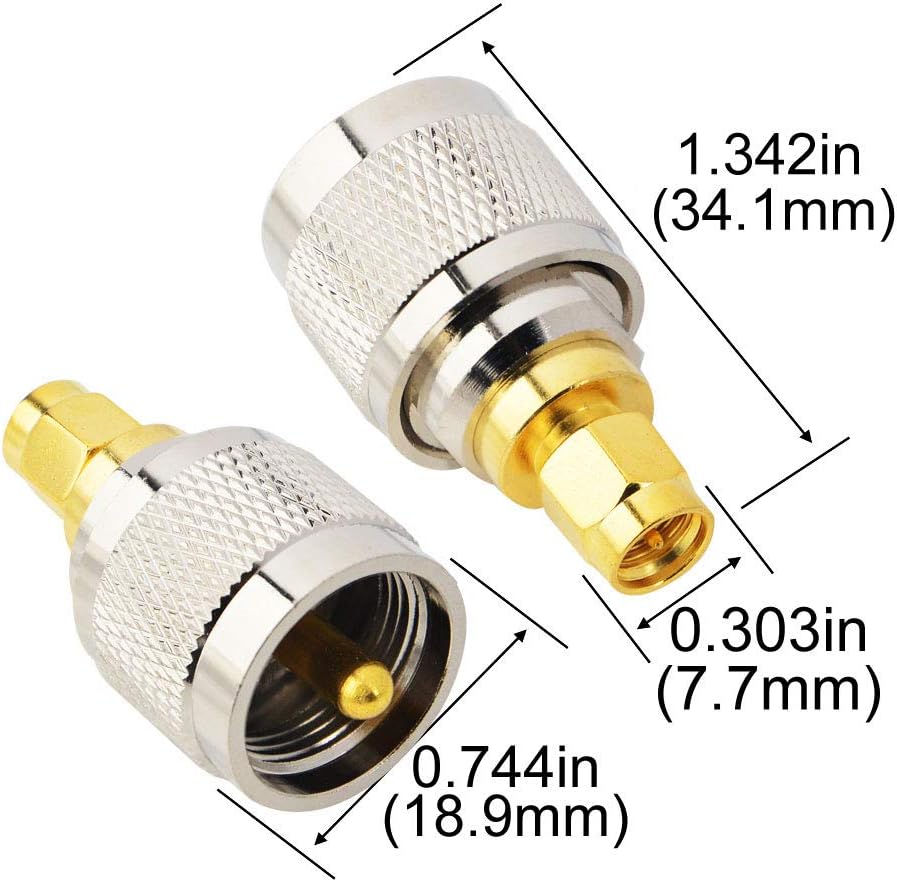 PL-259 (UHF Male) to SMA Male Antenna Adapter (Pure Copper)