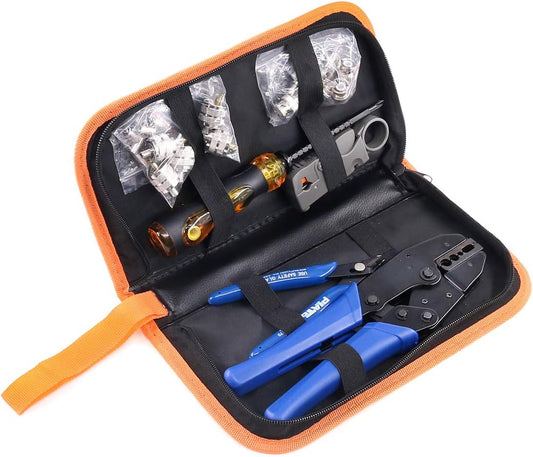 Fleetwood Digital 14-Piece Professional Coaxial Cable Crimping & Termination Tool Kit