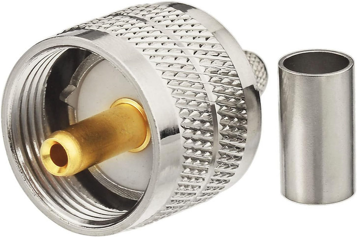 Fleetwood Digital PL-259 (UHF Male) Crimp Connector for RG-58 & LMR-195 Coax