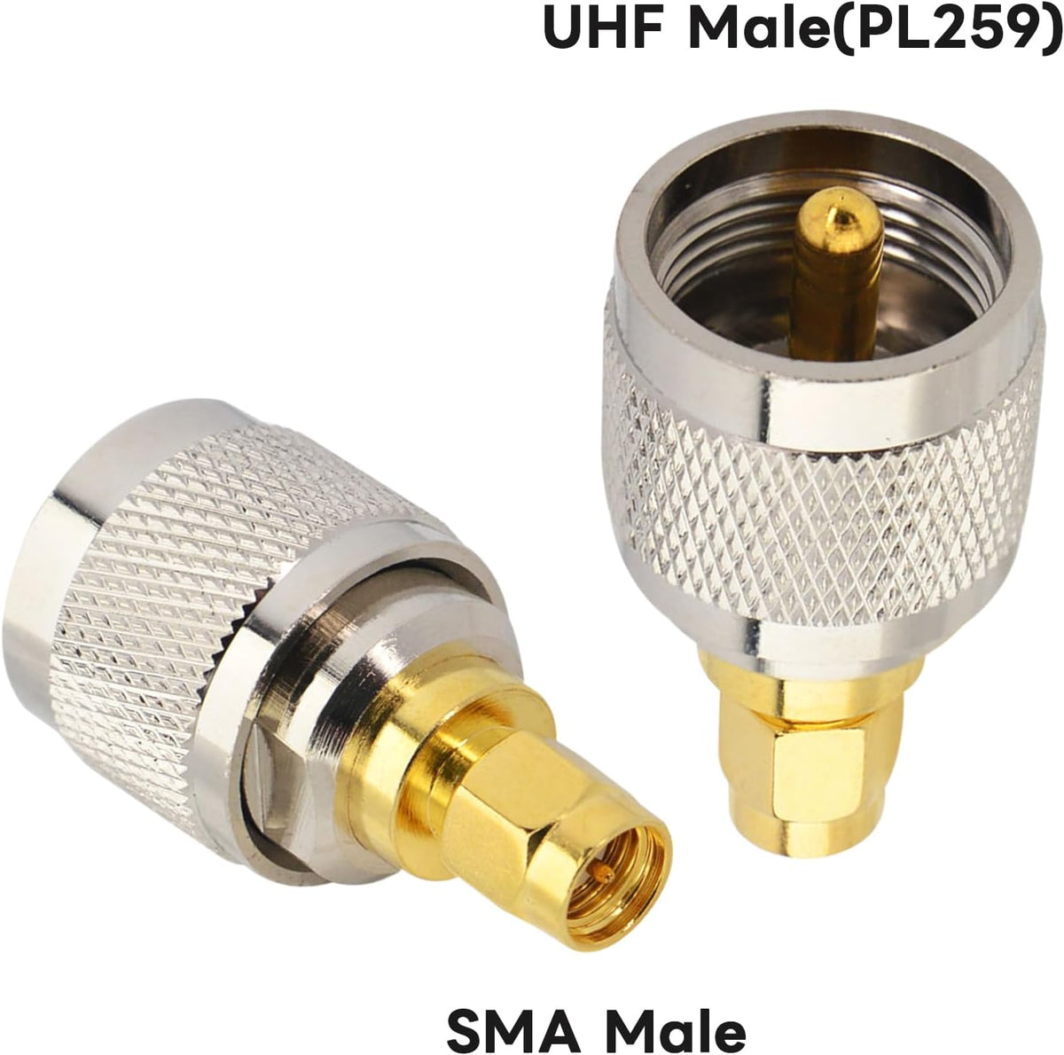 PL-259 (UHF Male) to SMA Male Antenna Adapter (Pure Copper)