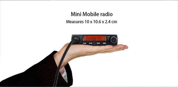 Retevis RT98 Mini VHF ham radio with display screen and cable for amateur use
