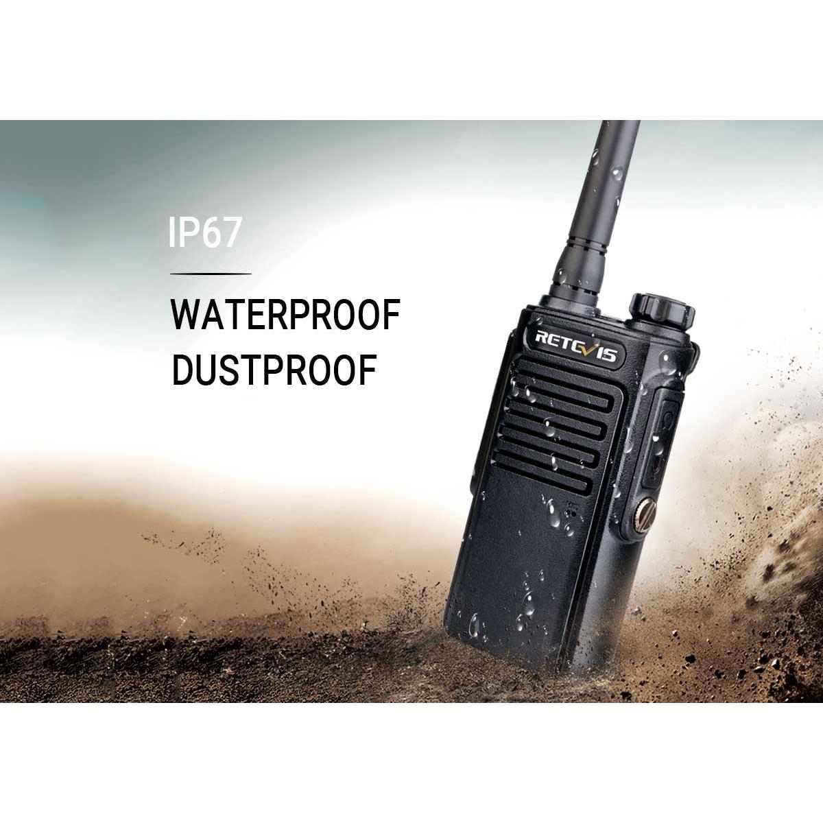 Retevis RT47 Rugged IP67 Waterproof FRS / GMRS Business Radio (License-Free)
