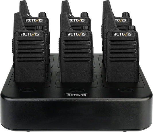 Retevis RT22 Mini Compact Business Radio – 6-Radio Fleet Bundle with 6-Way Gang Charger
